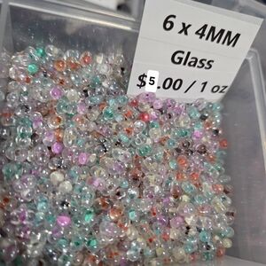 Multicolor Double layer Peanut Glass Beads 6x4MM